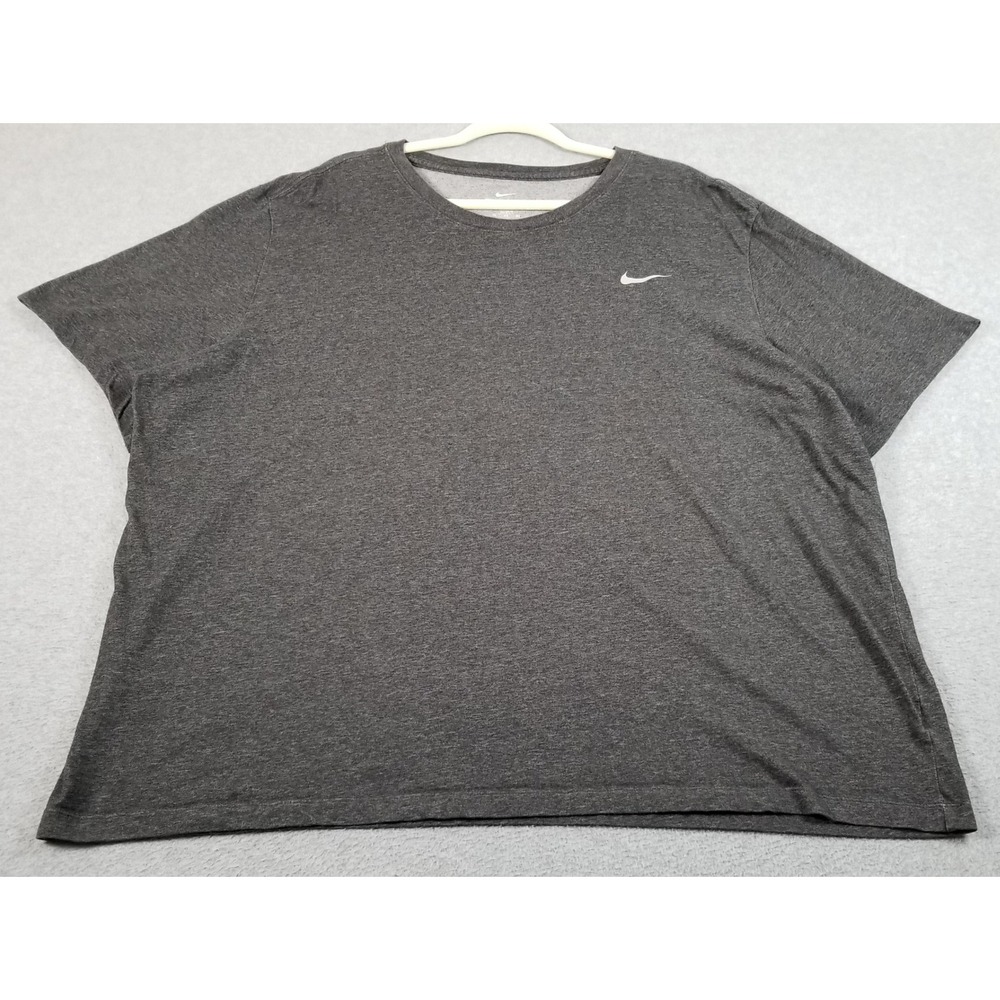 Nike T-Shirt Men 3XL Tall 3XLT Gray Dri-Fit Short Sleeve Swoosh Athletic Gym Tee